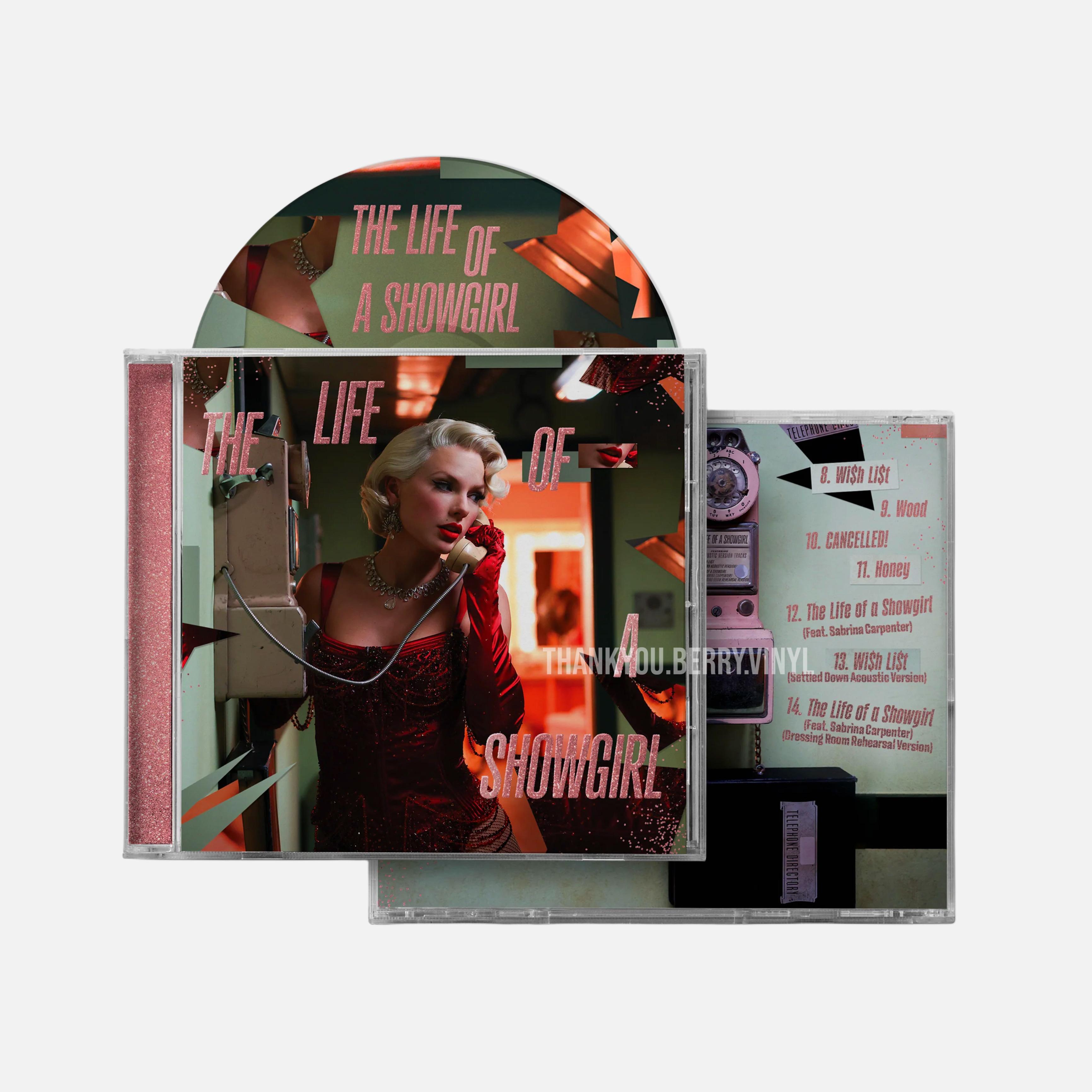 Taylor Swift "The Life of a Showgirl" Limited Edition CD Album 12 (Bonus Tracks/Red Cover)