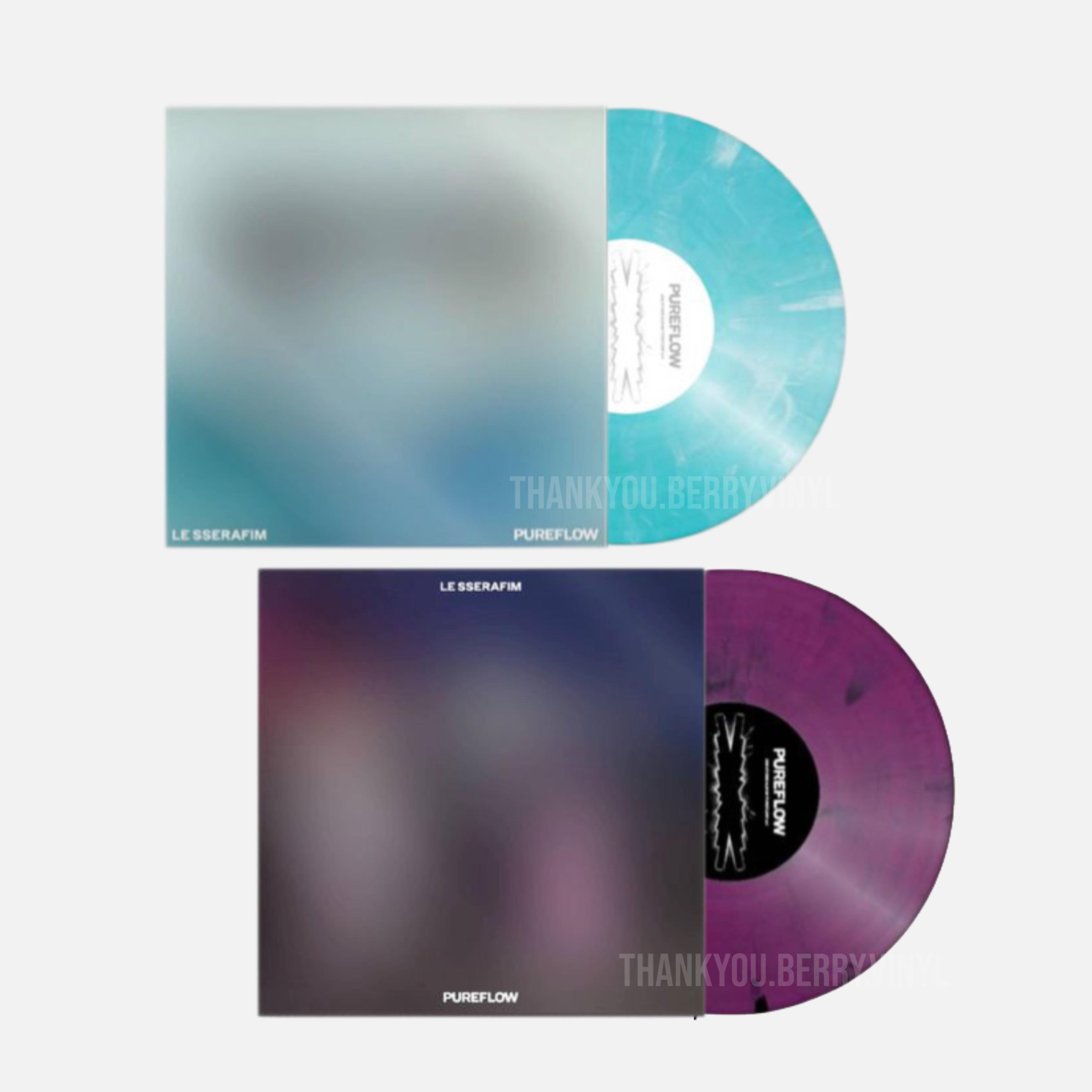 LE SSERAFIM LP Regular 2nd Album PUREFLOW (Photocard Included/Blue Purple Vinyl)