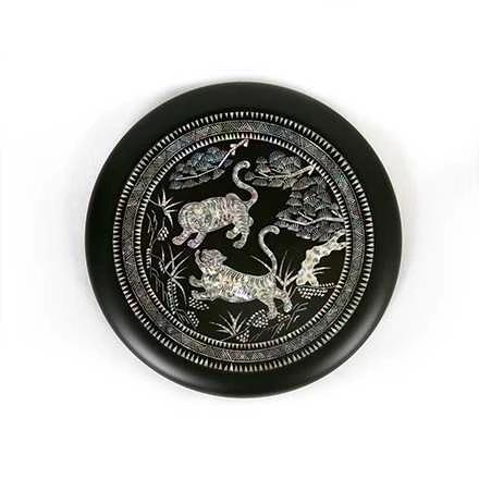 Mother-of-Pearl Inlaid Tiger Hand Mirror