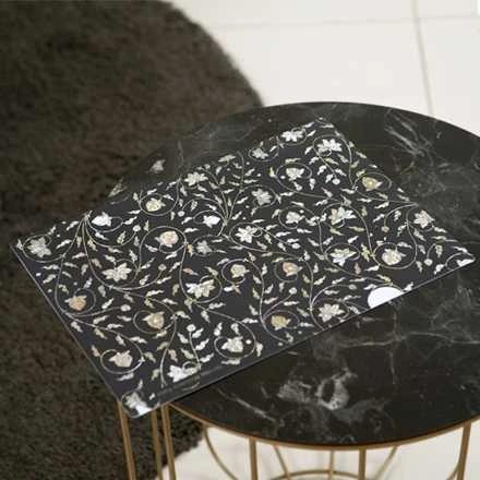 Mother-of-Pearl Inlaid Lacquerware L-shaped Holder