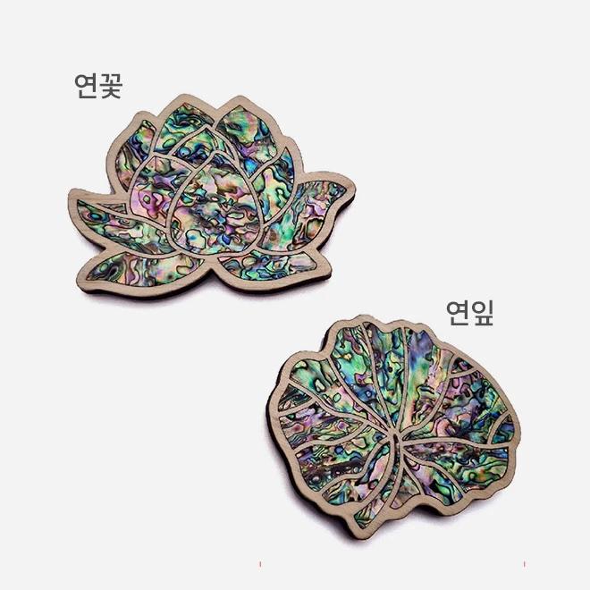 Lotus Pattern Mother-of-Pearl Cup Coaster