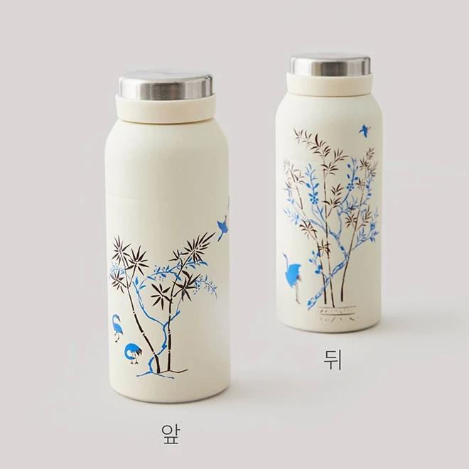 Celadon Tumbler (Small) with Plum Blossom, Bamboo and Crane Pattern - Collaboration Product with Korea Craft and Design Foundation