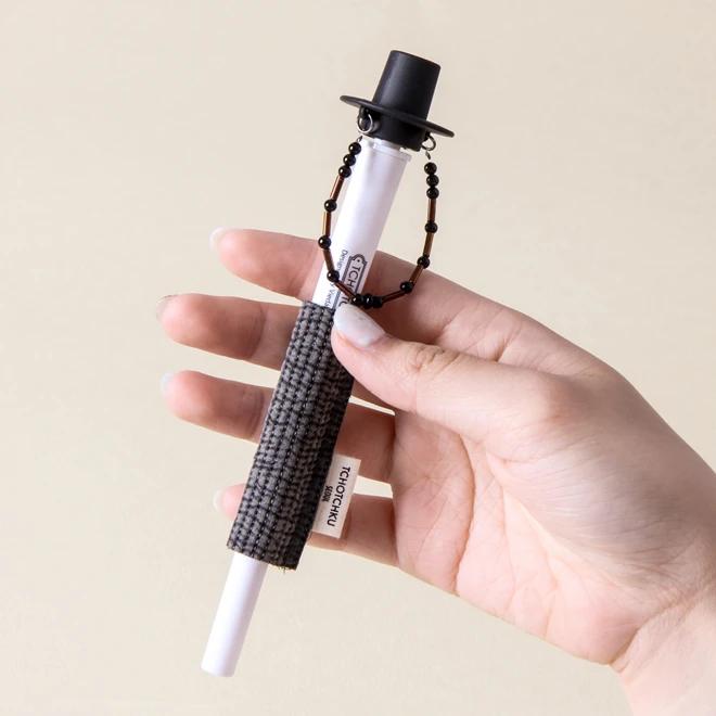 Black silk ribbon for traditional hat - ballpoint pen