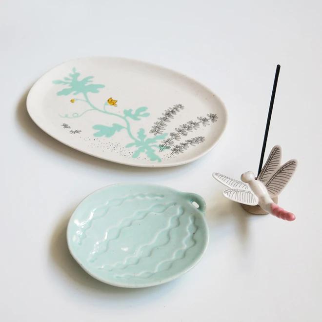 Minhwa Plate Set (Insects and Flowers Painting)