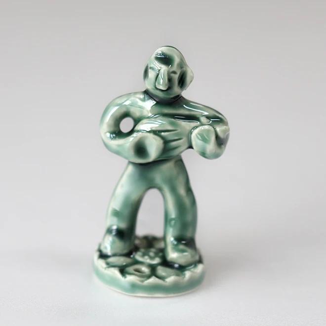 Ceramic Musician Figurine with Incense Holder