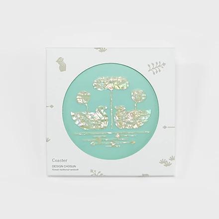 Lacquerware, Painting Asia - Round Coaster (Mandarin Ducks)