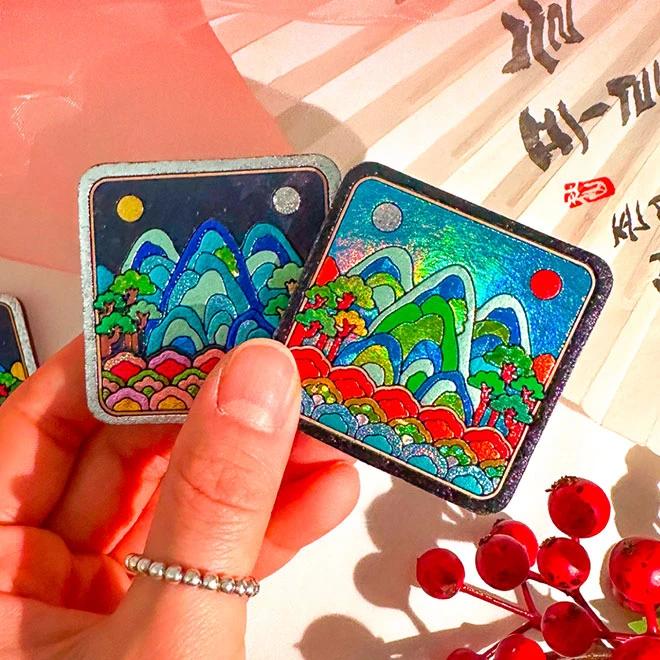 Mini Sun, Moon and Five Peaks Greeting Card