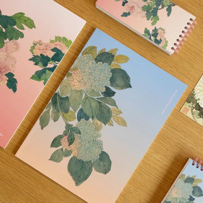 Lined Notebook with Hydrangea Pattern (National Museum of Korea Special Product)