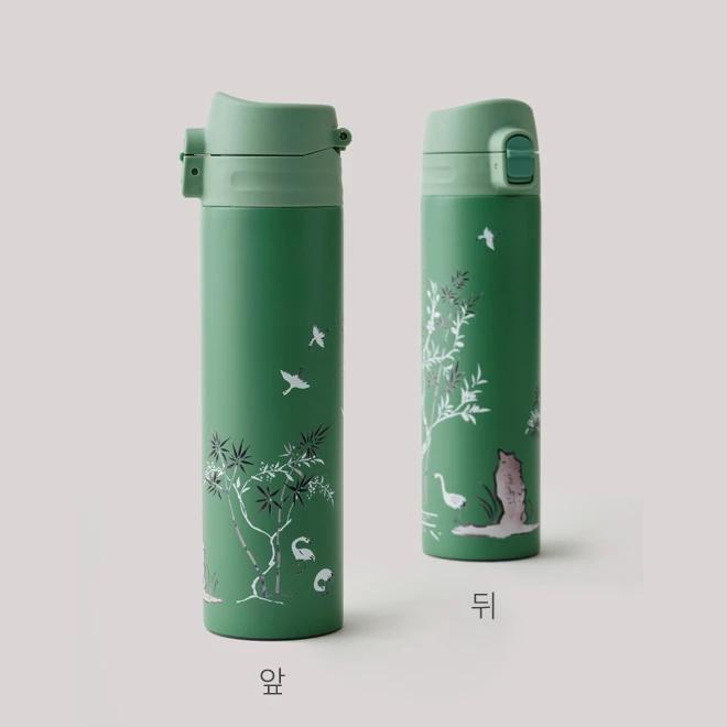 Celadon Tumbler (Large) with Plum Blossom, Bamboo and Crane Pattern, Korean Craft Design Foundation Collaboration Product