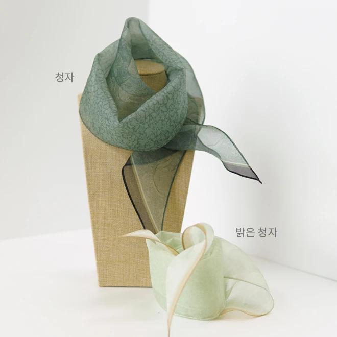 Goryeo Zoomorphic Celadon Silk Organza Scarf [Creating a Blue World, Goryeo Celadon] Exhibition