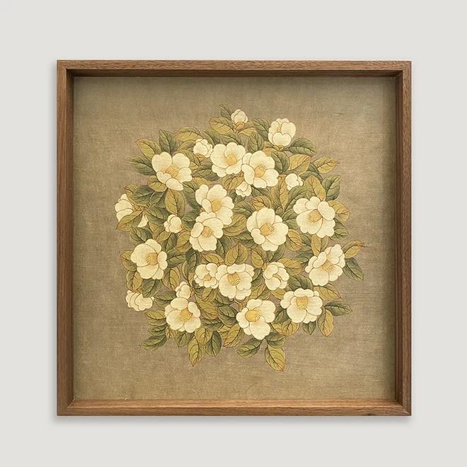 Minhwa Wooden Tray (Camellia)