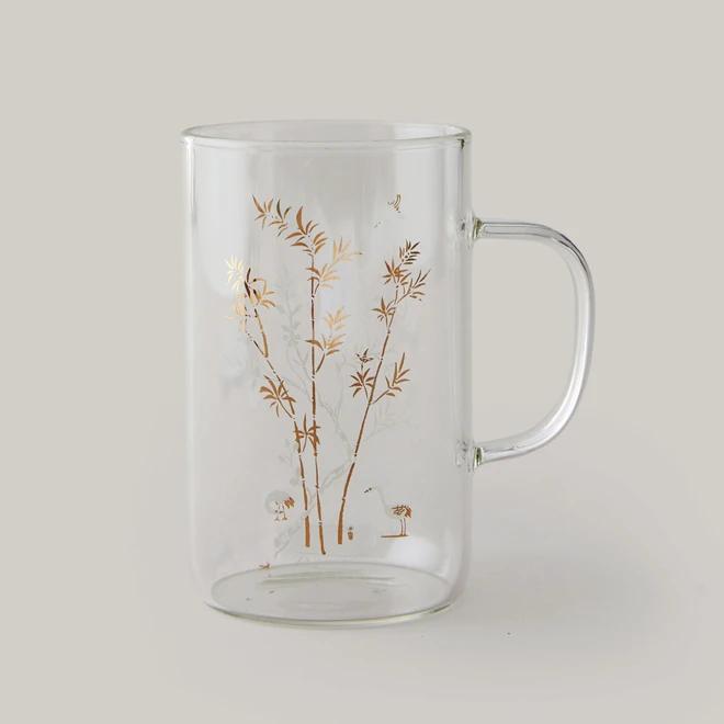 Celadon Water Village Landscape Glass Mug (Collaboration with Korean Craft and Design Promotion Center)
