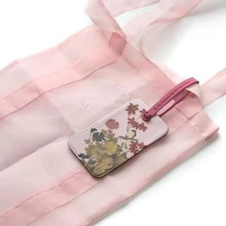 Bird and Flower Travel Bag Tag (Pink)