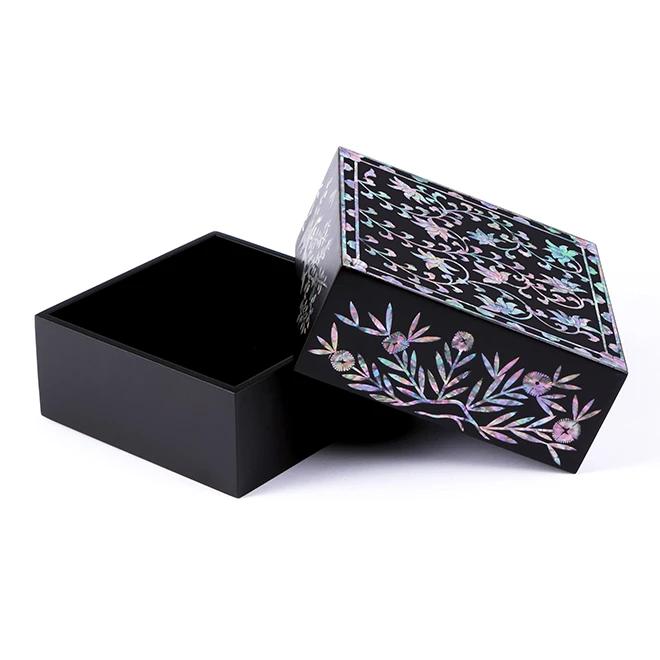 Lacquerware Box with Mother-of-Pearl Inlay Miniature Multi-Purpose Case