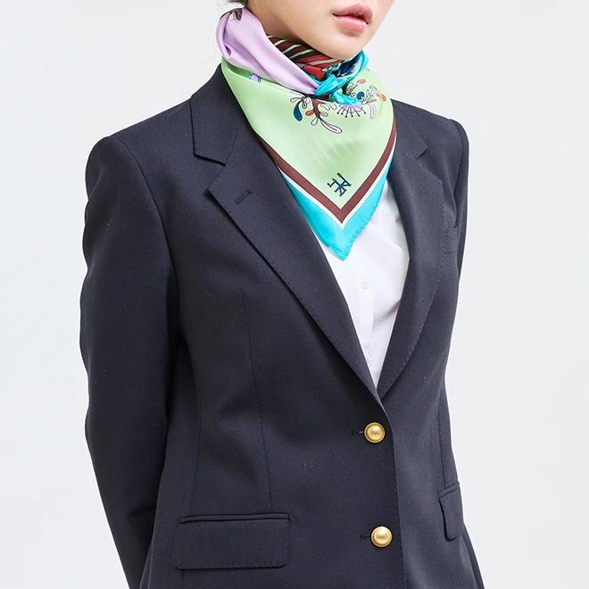 Vessel and Branch Landscape Scarf (Mint)