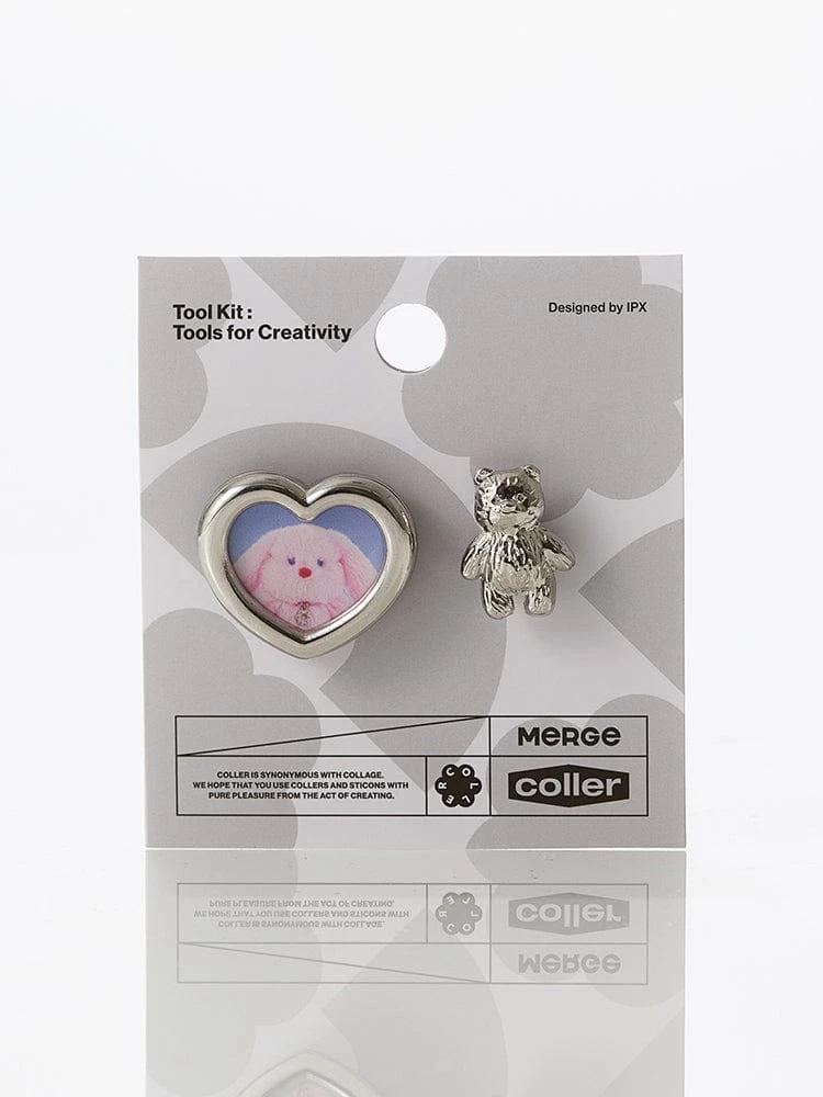 COLLER X MERGE Metal Photo Sticon Set Furry Bear
