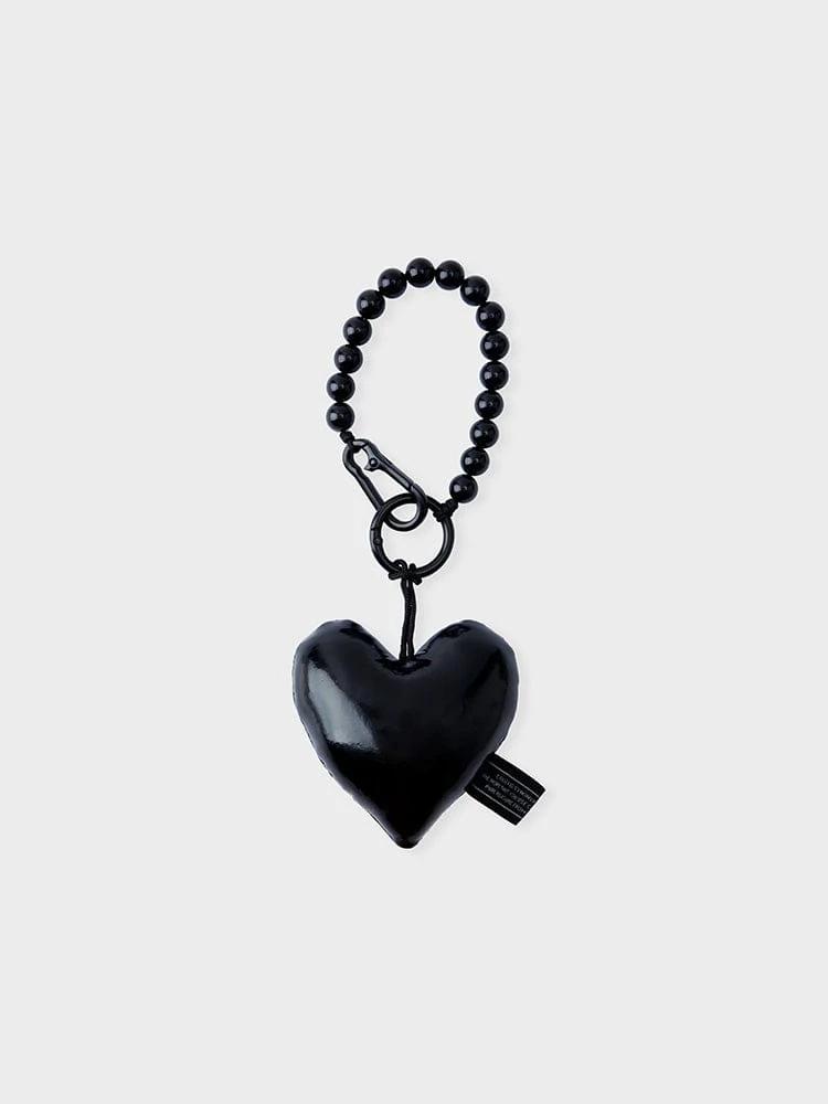 COLLE Heart Padding Keyring Black