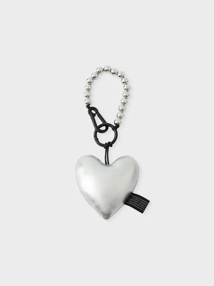 Collège Heart Padding Keyring Silver