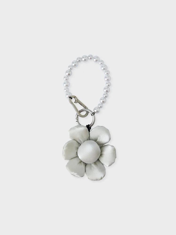 KOLLE Flower Padding Keyring Pearl Gray