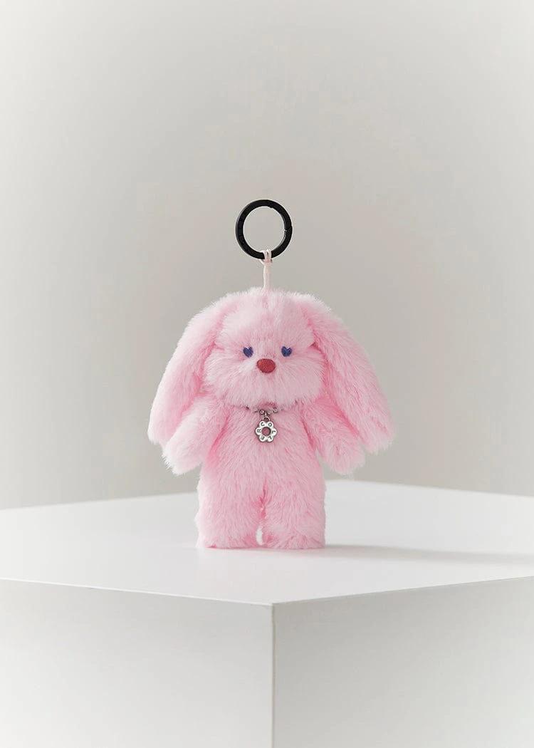 Colley Furry Bunny Plush Keyring Pink