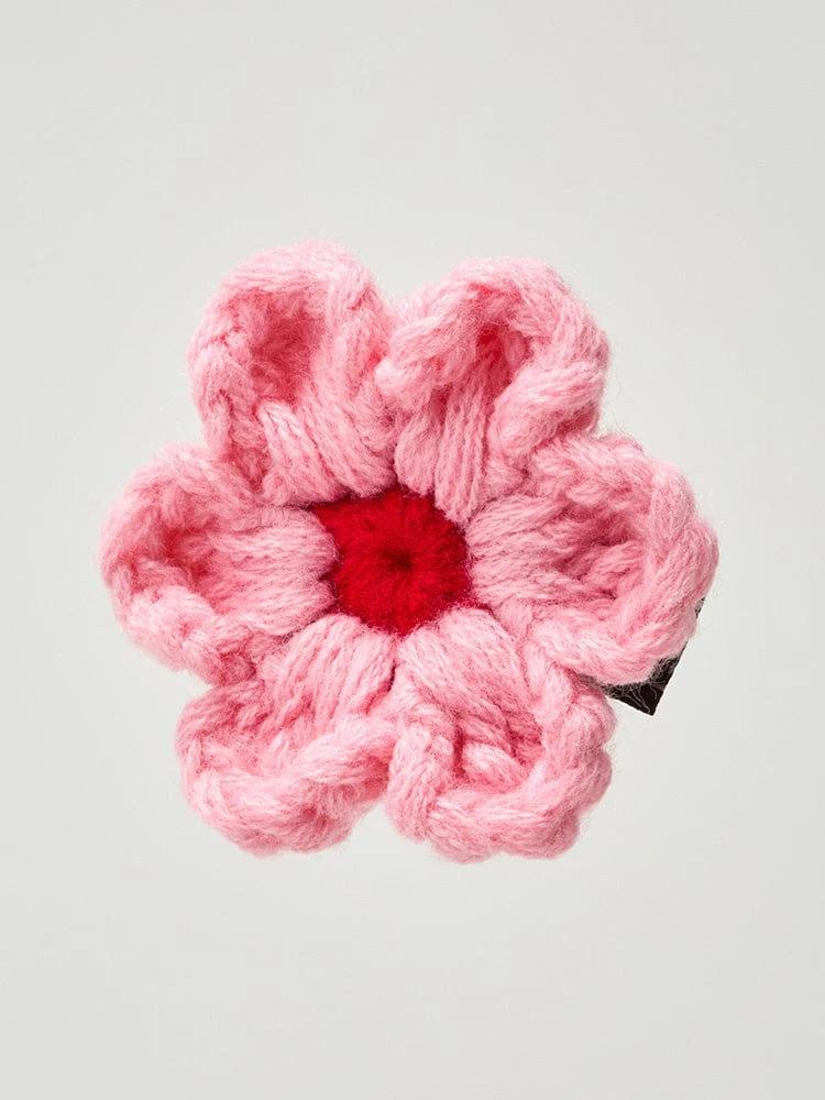 Kkulle Knit Flower Sticon Pink
