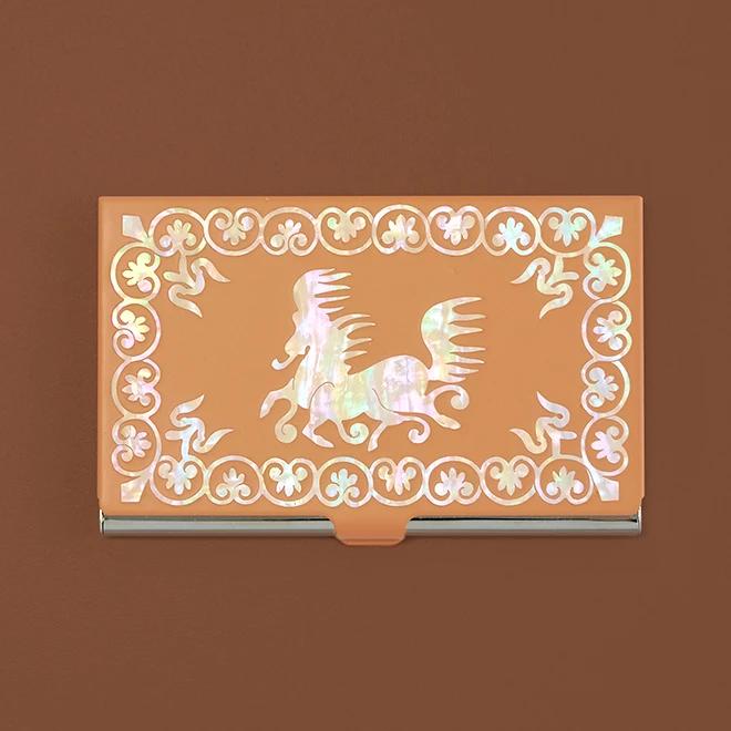 Business Card Holder with Mother-of-Pearl Inlay and Lacquer (Heavenly Horse)