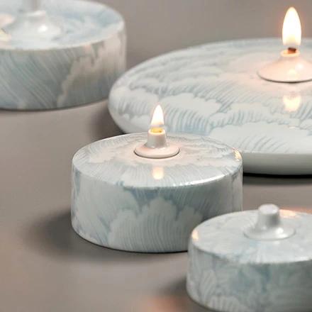 White Porcelain Square-shaped Oil Lamp