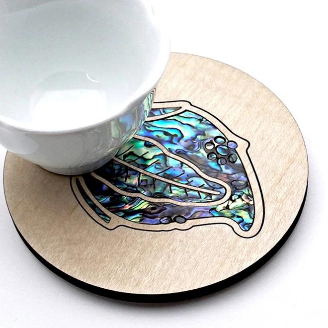 Inkstone Object with Mother-of-Pearl Cup Coaster