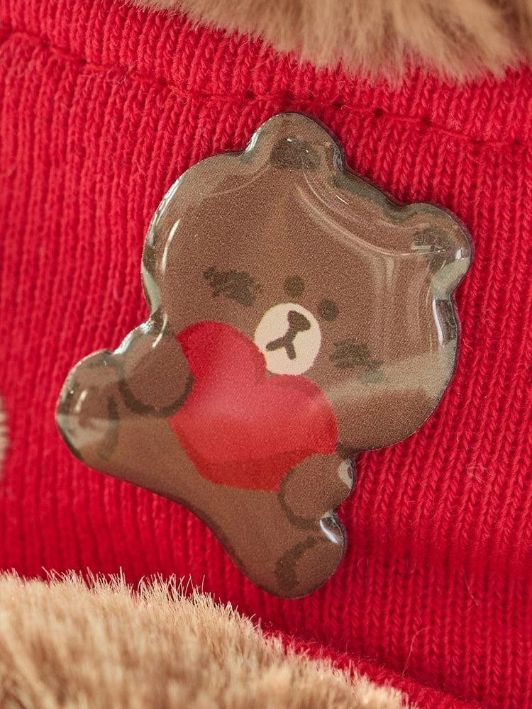 LINE FRIENDS Brown 15th Anniversary Metal Pin Badge