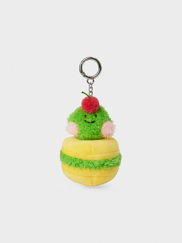 LINE FRIENDS minini Leni Bakery Cherry Macaron Plush Toy Keychain