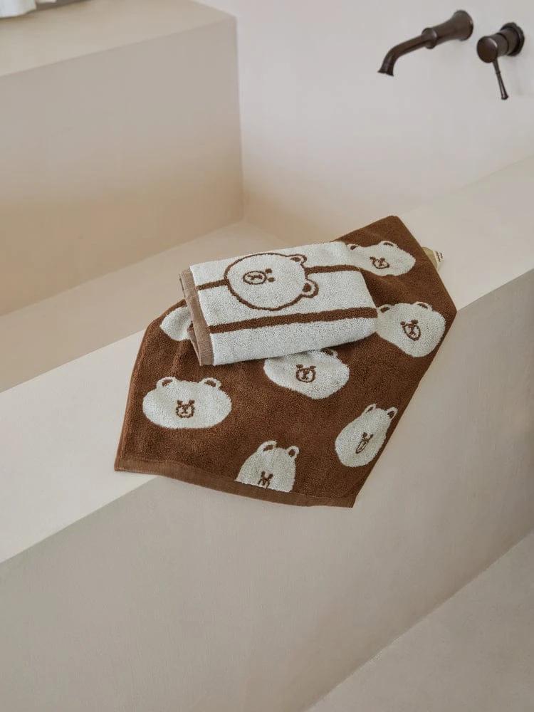 LINE FRIENDS with SONGWOL BROWN BASIC TOWEL