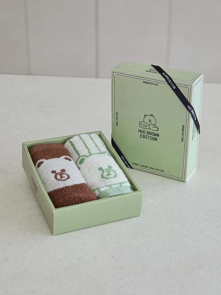 LINE FRIENDS with SONGWOL BROWN BASIC HAND TOWEL 2P SET