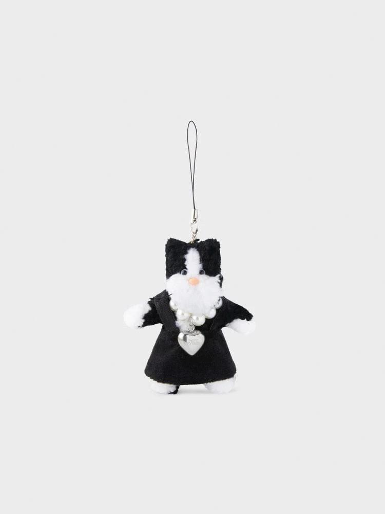 Papimong mini tuxedo cat keyring