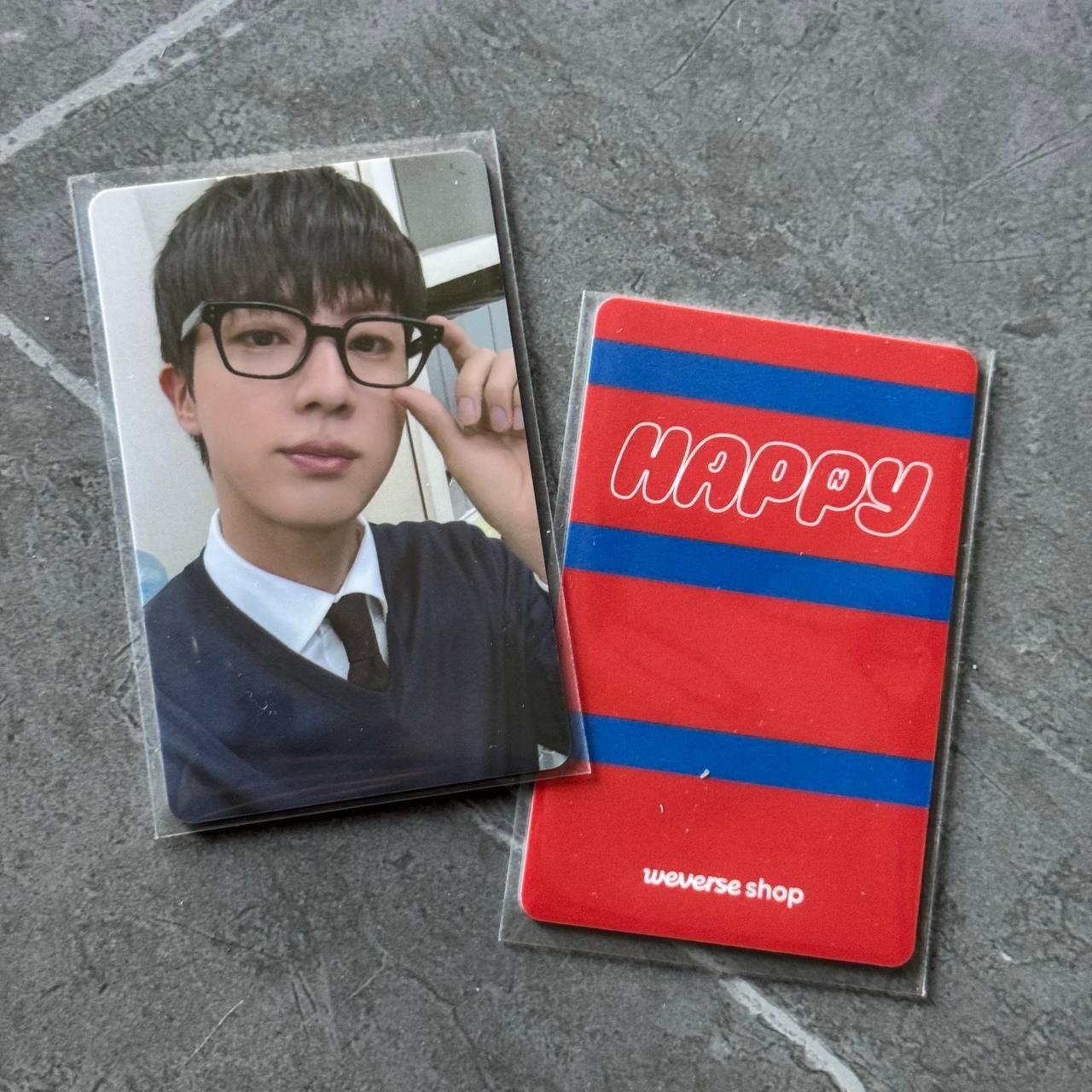 Jin (BTS) "Happy" Weverse shop Pre-Order PVC Official Photocard