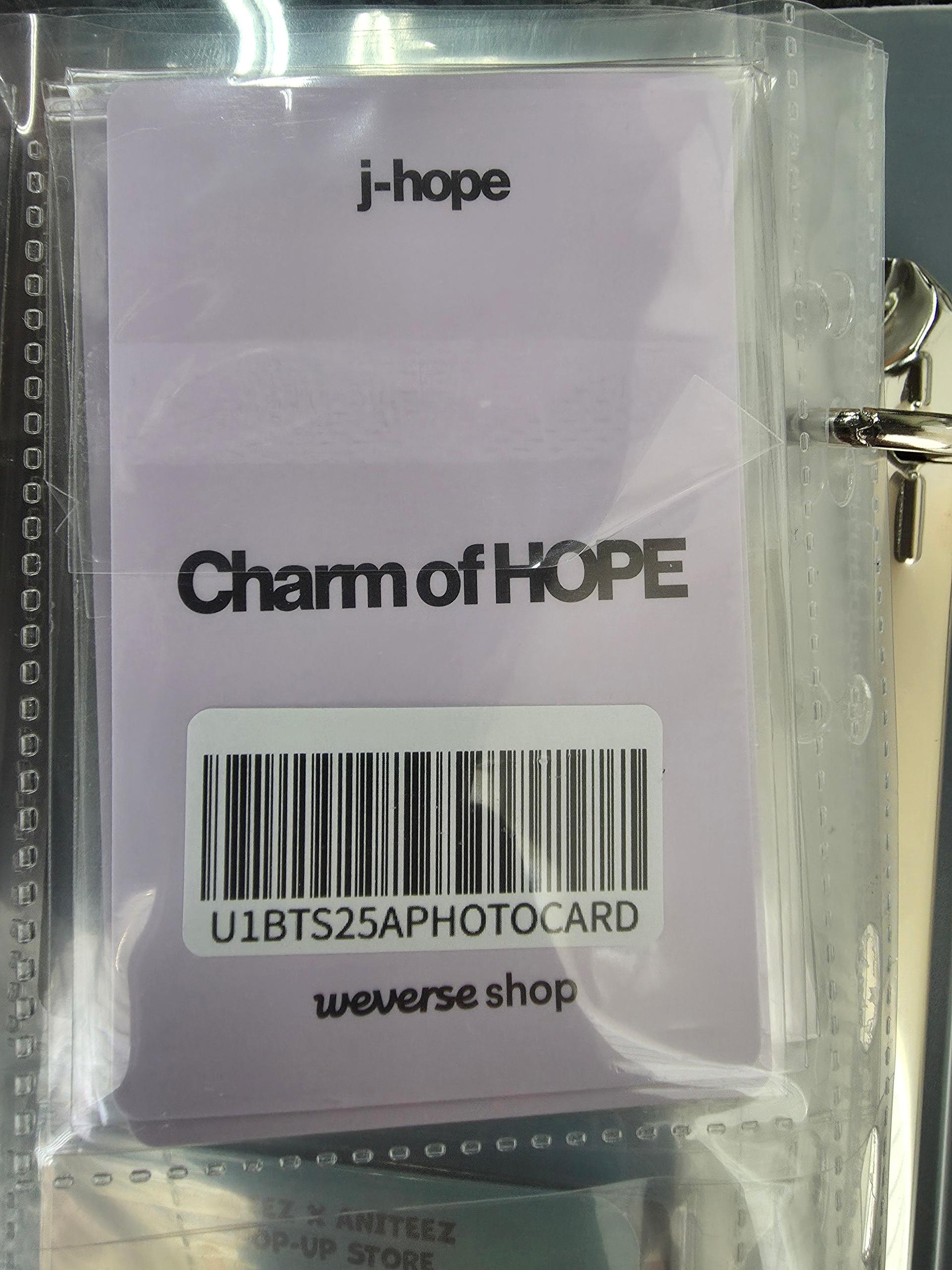 J-hope (BTS) Charm of hope Weverse Pre-order Benefit Poca Photocard