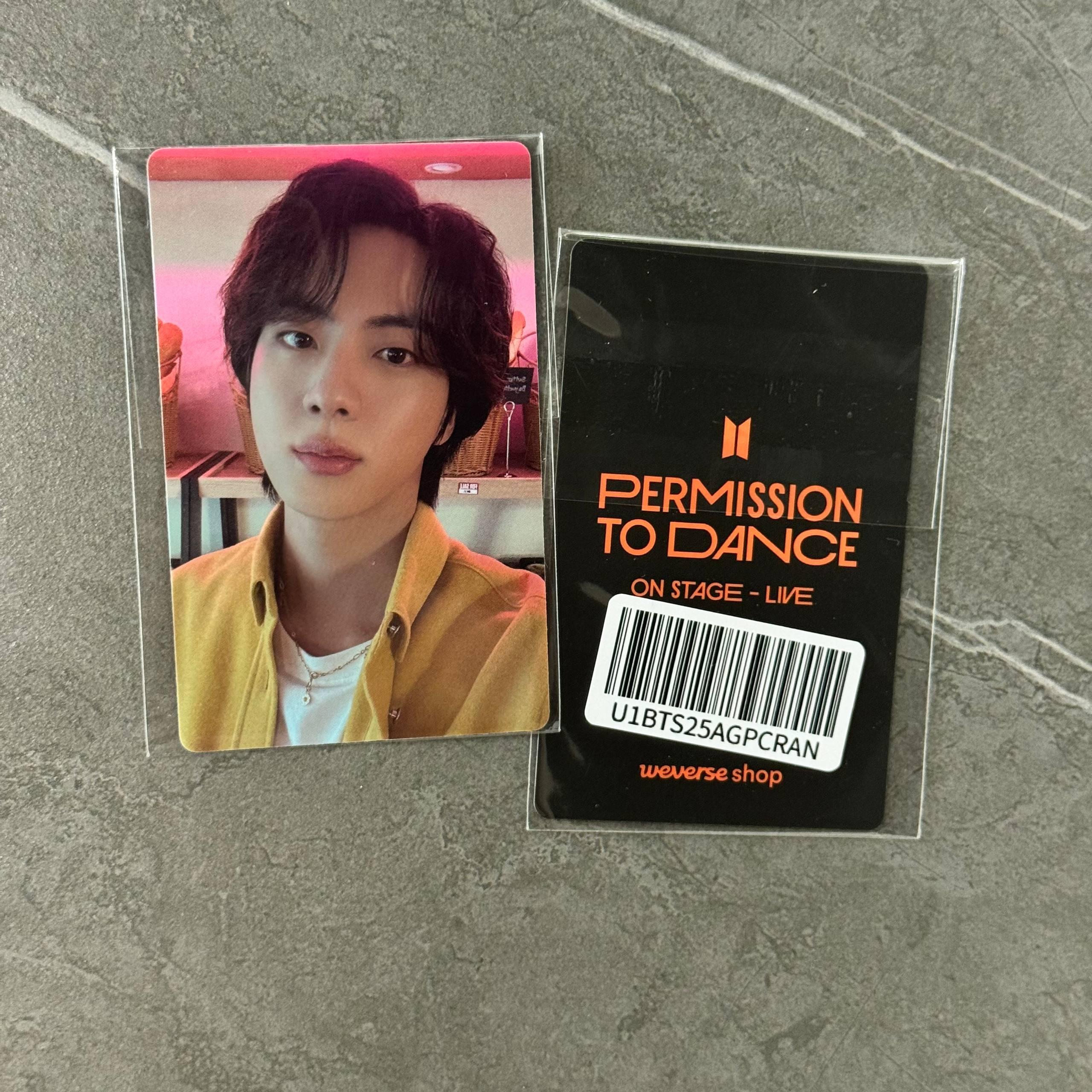 Jin BTS Permission to dance On stage - Live Pre-Order Weverse shop Official Photocard