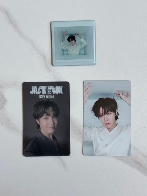 J-Hope BTS Jack in the Box PVC Photocards + magnit light set