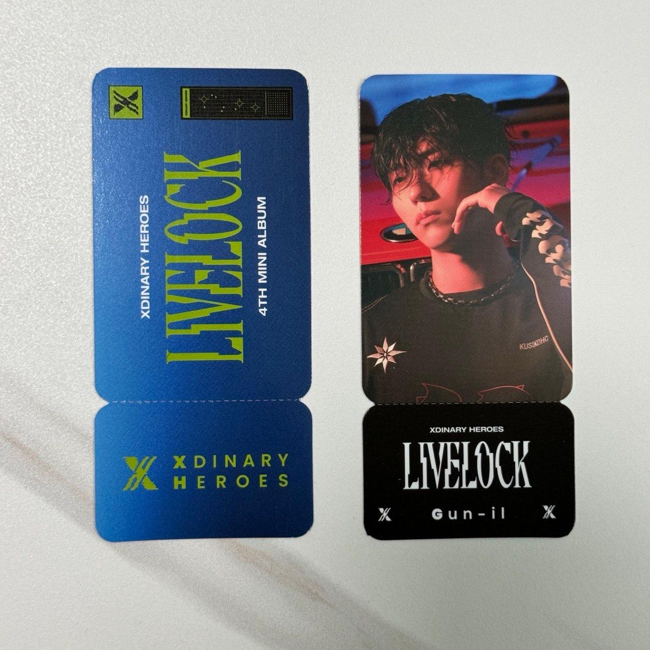 Gun Xdinary Heroes 4th Album LIVELOCK JYP POB benefit Ticket 