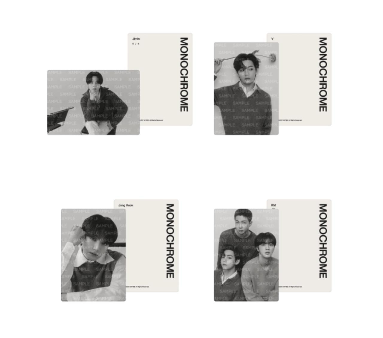 BTS Monochrome mini Photo Card set