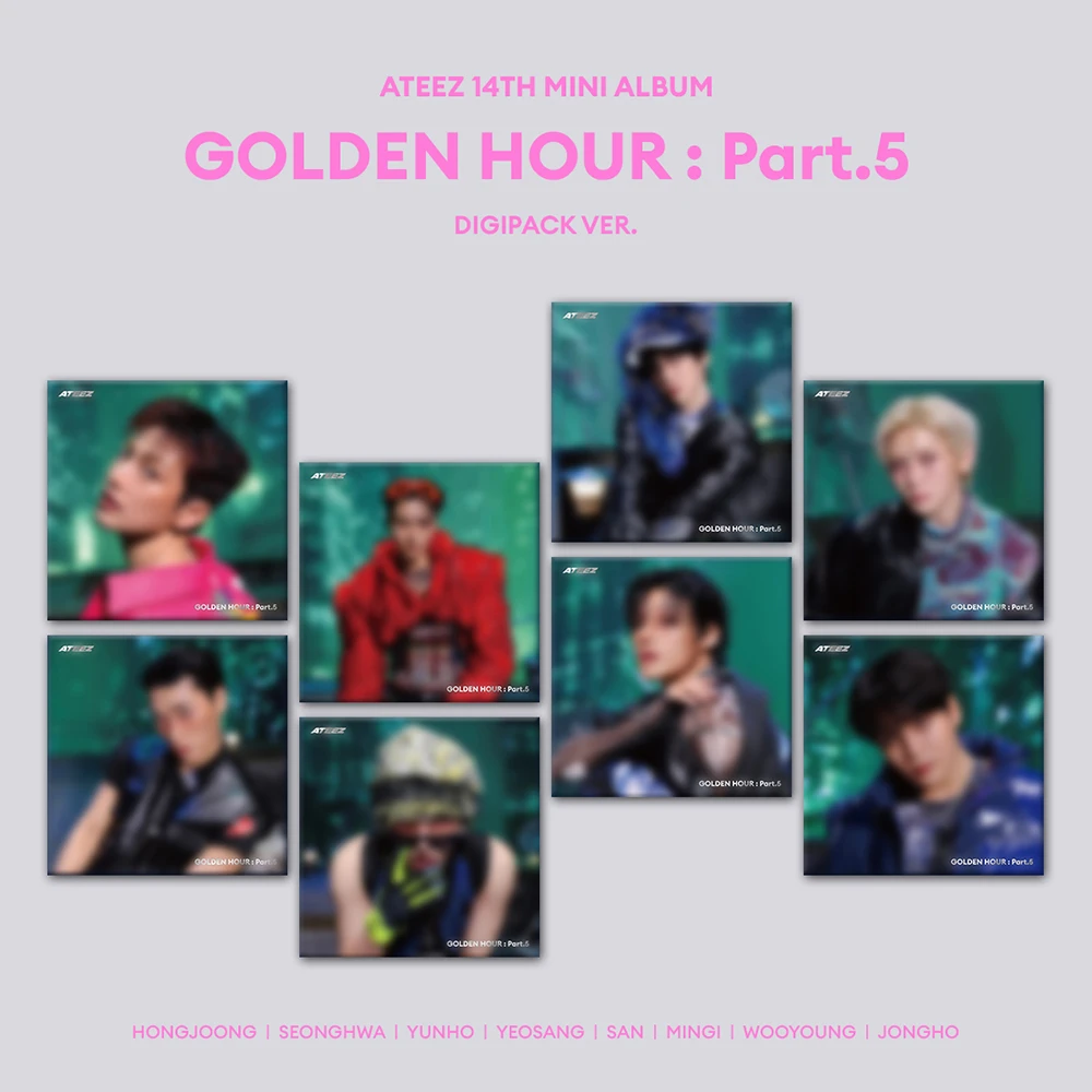 SET/8 Albums ATEEZ - GOLDEN HOUR : Part.5 (DIGIPACK VER.)