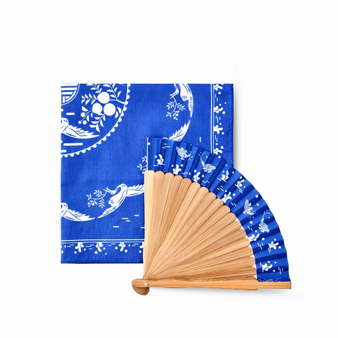 Nacre Inlaid Fan and Handkerchief Set (Turtle) - Collaboration Product with Korea Craft and Design Foundation