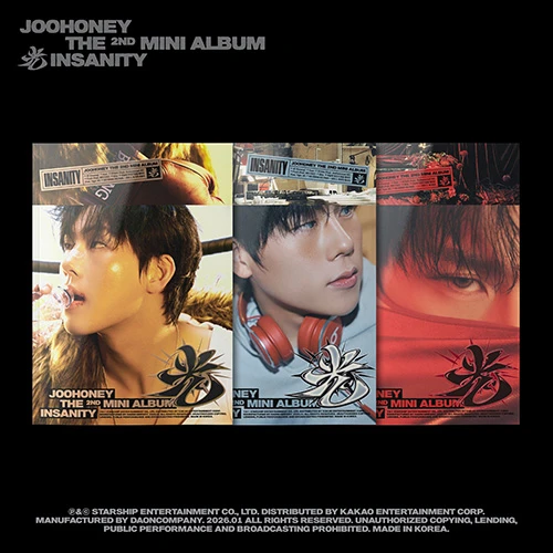 JOOHONEY - THE 2ND MINI ALBUM [光 (INSANITY)] (Tiger on the Ring VER. / Shine in Madness VER. / IN RED VER.)