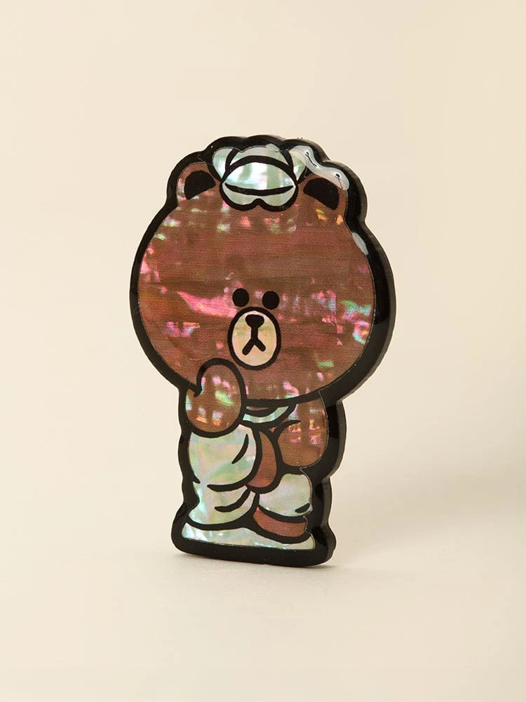 LINE FRIENDS BROWN K-Souvenir Bangsasuyusan Mother-of-Pearl Magnet