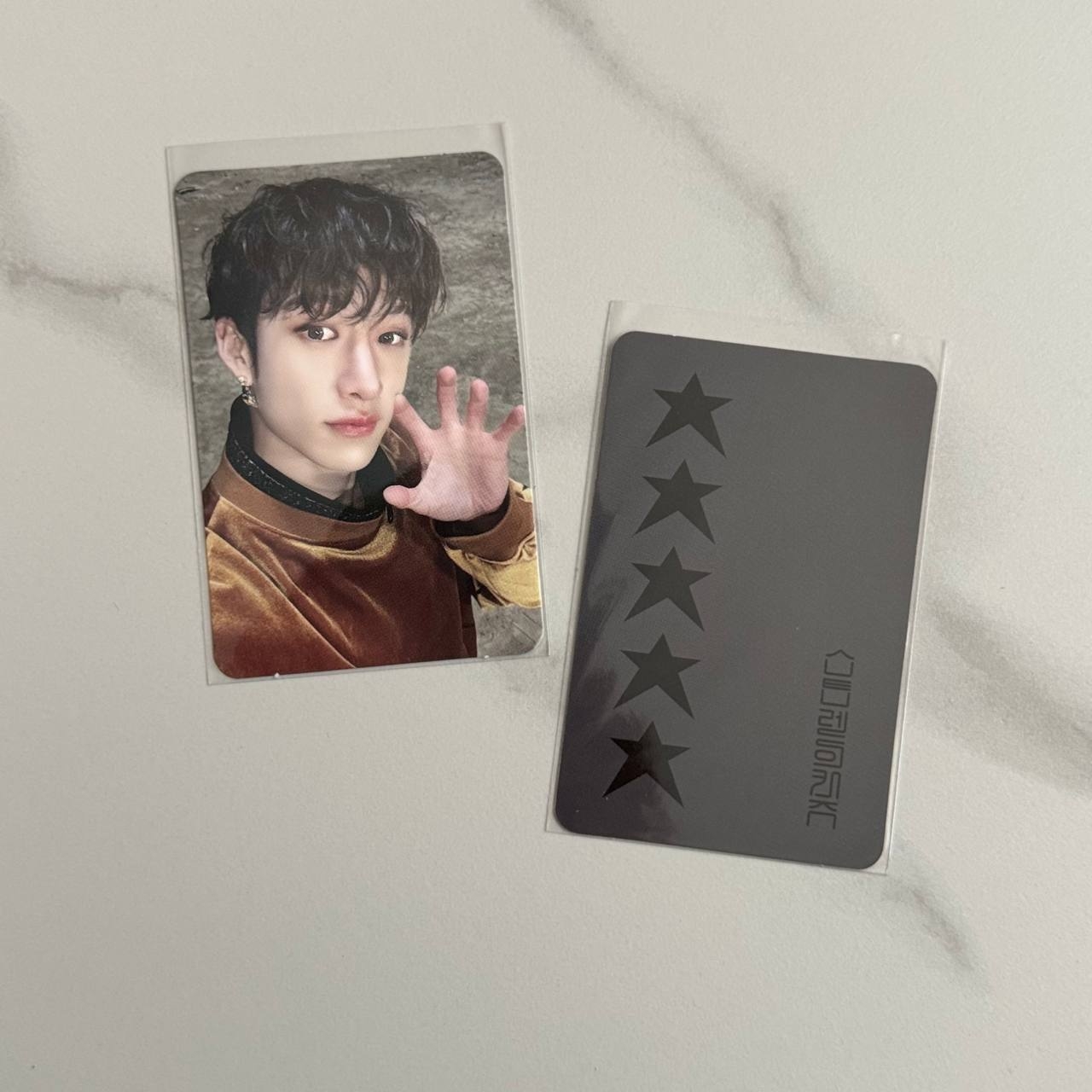 Bang Chan Stray Kids '5-STAR' Soundwave Lucky Draw Event Photo Card (Dark Gray Back)