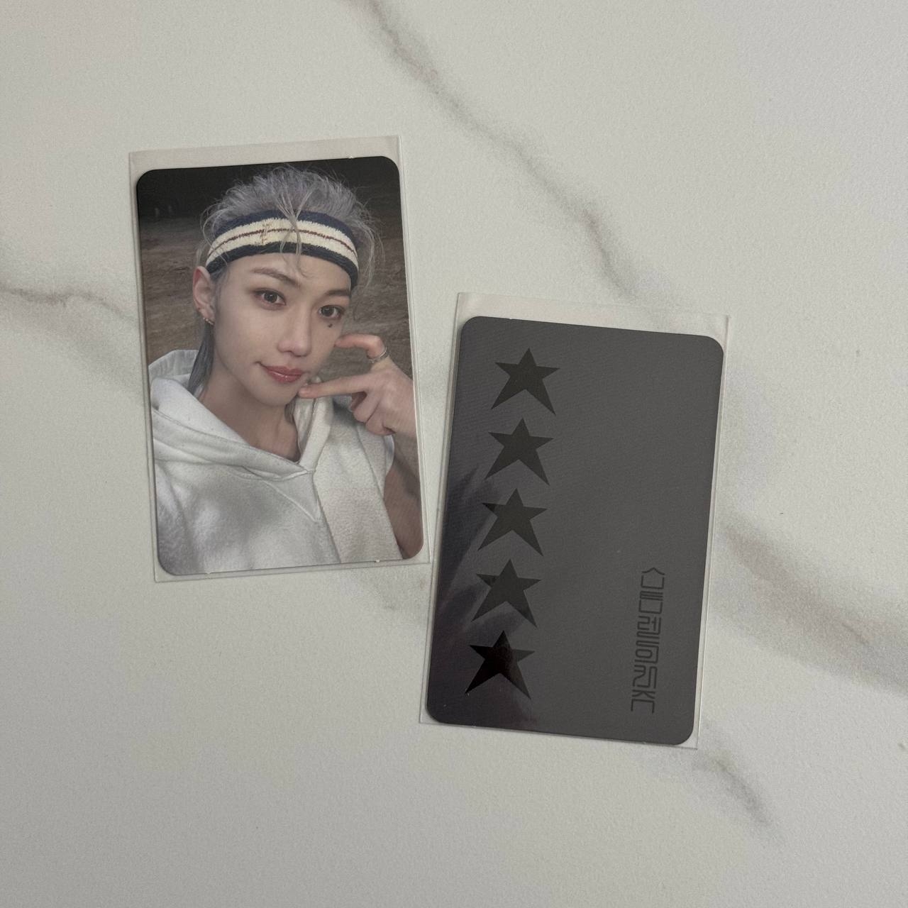 Felix Stray Kids '5-STAR' Soundwave 1st Round Lucky Draw Event Photo Card (Dark Gray Back)